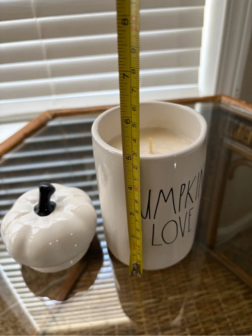 Fall Vibes ~ Rae Dunn “Pumpkin Love” Ceramic Canister/Candle with Black Stem Lid